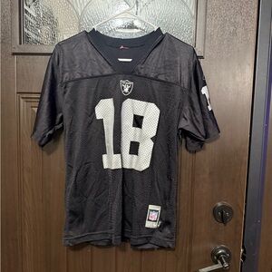 Reebok Black and White Raiders NFL Reebok Jersey - L